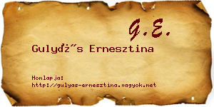 Gulyás Ernesztina névjegykártya
