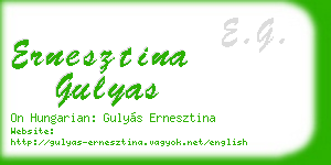ernesztina gulyas business card