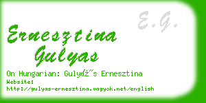 ernesztina gulyas business card